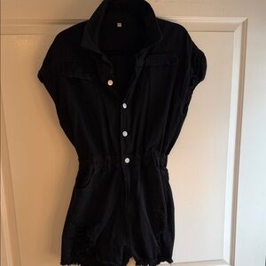 Amazon Black Button-Up Jumpsuit